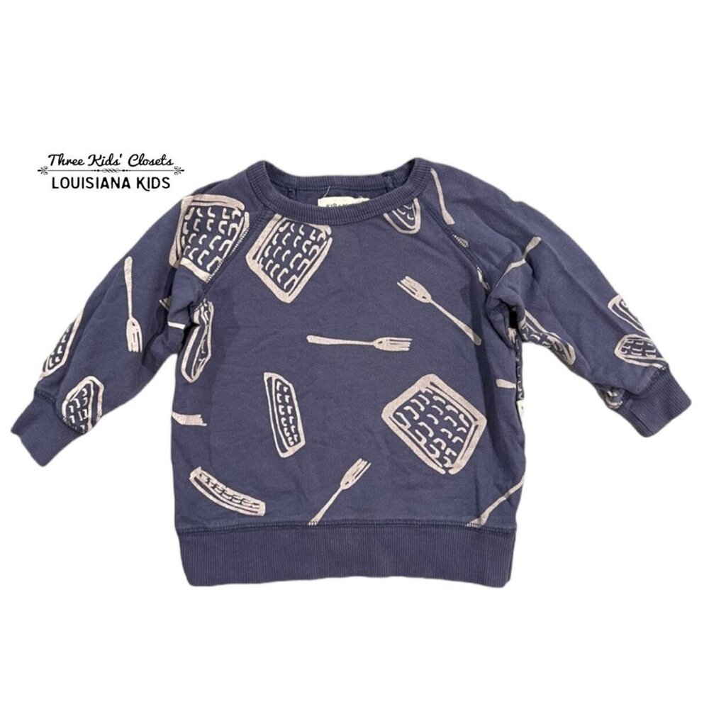 Kid + Kind 12-18m Waffles & Forks Pullover Sweatshirt